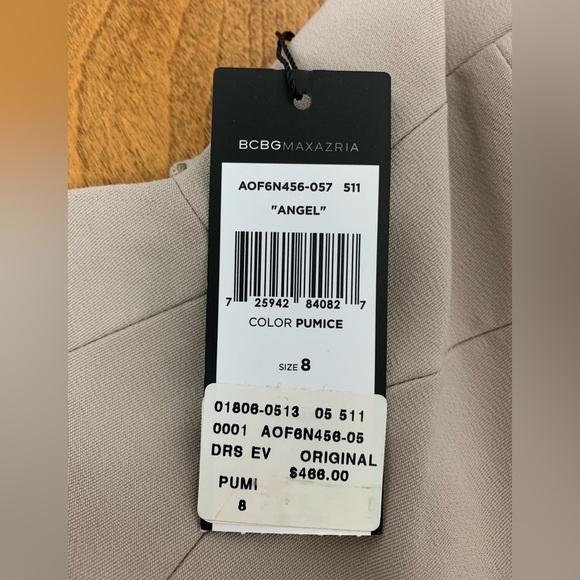 NWT BCBG Dress Angel Strapless Beige Size 8 Ruffled Skirt Sweetheart Neckline - Picture 5 of 12